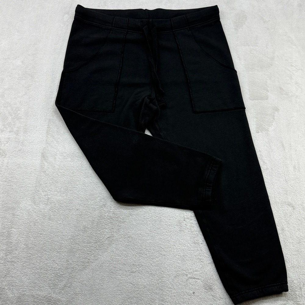 Frank & Eileen Eamon Jogger Sweatpants Women XL Black Cropped Quiet Luxury Cali